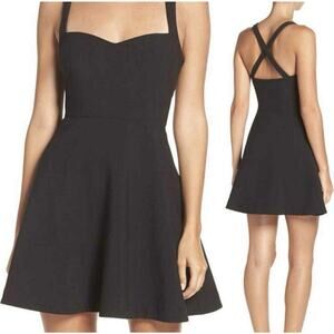Likely Remington Dress Size 0 Black Fit & Flare Mini Cross Back Party Cocktail